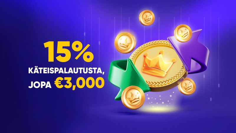 15% viikoittainen cashback